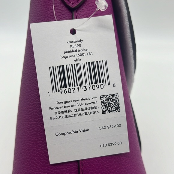 Kate Spade Elsie Pebbled Leather Crossbody Baja Rose - Picture 10 of 14